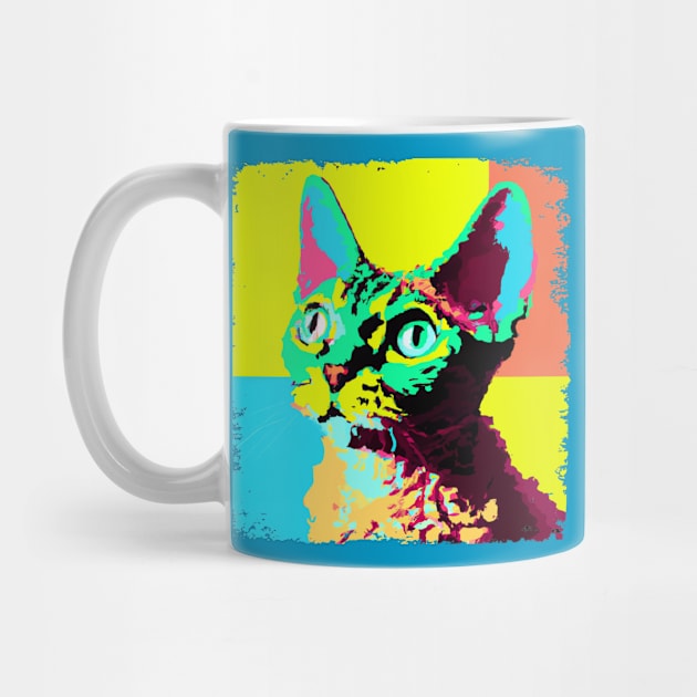 Devon Rex Pop Art - Cat Lover Gift by PawPopArt